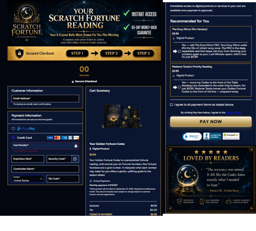 Scratch Fortune-checkout-page